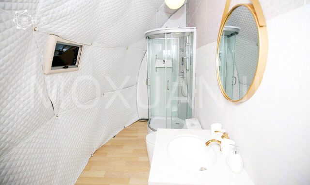 Two Story Glamping Dome Indoor bathroom