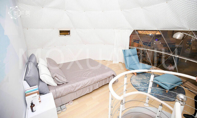 Two Story Glamping Dome interior decoration