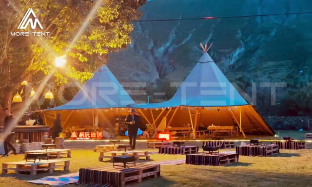 Customizable tipi tents for themed event